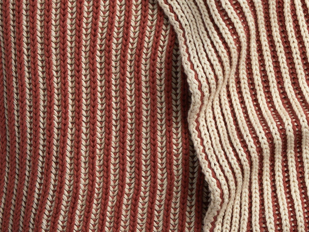 Organic Two-Tone Rib Knit Throw