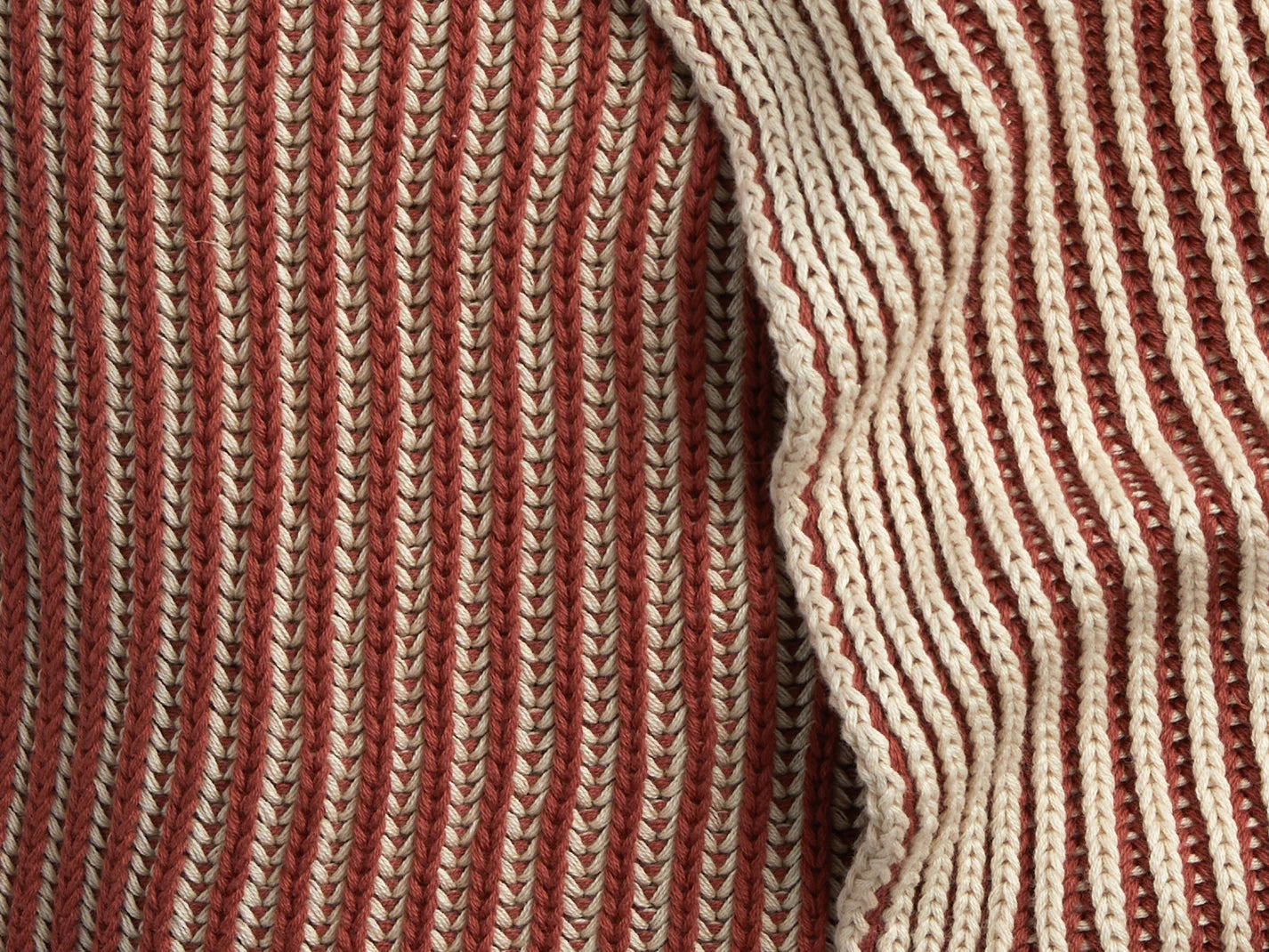 Organic Two-Tone Rib Knit Throw