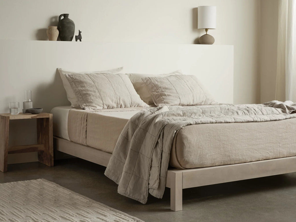 Vintage Linen Bed Blanket